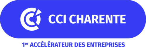 Logo CCI Charente bleu + accroche